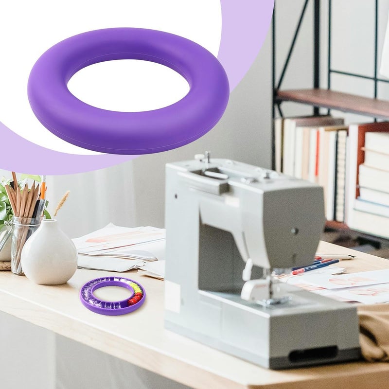 Bilkeru 1 Pcs Rubber Bobbin Holder, Round Sewing Bobbin Holder Supplies Organizer for Sewing Thread Machine Bobbins Case fit Metal, Plastic Sewing Machine Bobbins or Quilting Bobbins (Purple) - Image 5